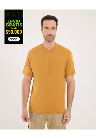Camiseta Para Hombre Manga Corta Color Amarillo  Marca Ostu #60091220 Ostu
