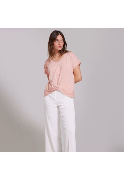Camiseta Para Mujer Manga Corta Color Rosado  Marca Ostu #40091677