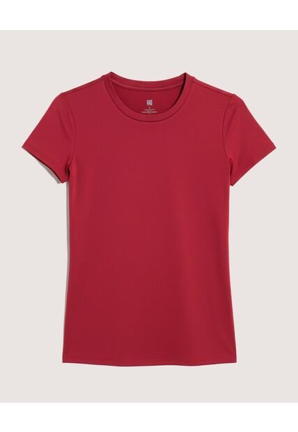 Camiseta  Para Mujer Manga Corta Cuello Redondo Color Vino Marca Ostu #40092800