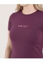 Camiseta  Para Mujer Manga Corta Cuello Redondo Color Vino Marca Ostu #40092813 de Ostu