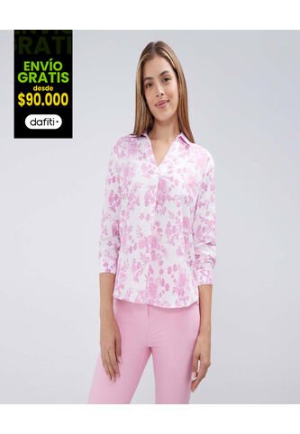 Camisa Para Mujer Manga Larga Color Rosado  Marca Ostu #40010220 Ostu