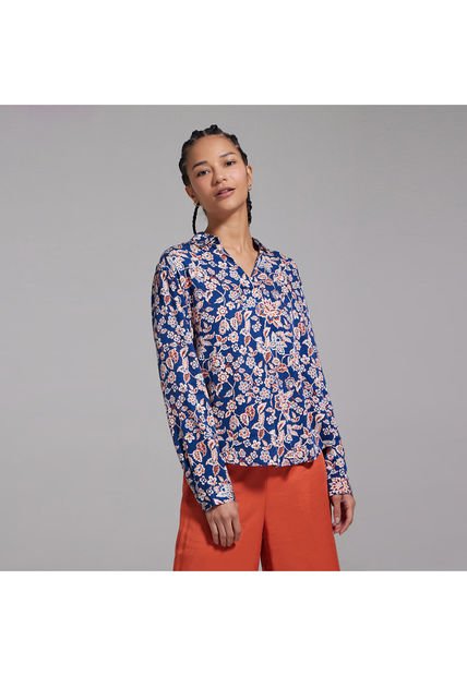 Blusa Para Mujer Manga 3/4 Color Azul Oscuro Marca Ostu #40120768