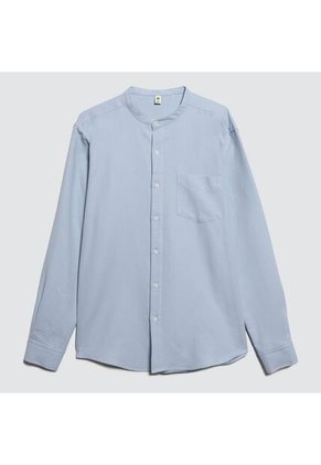 Camisa Para Hombre Manga Larga Con Bolsillo Color Azul Claro Marca Ostu #60010723