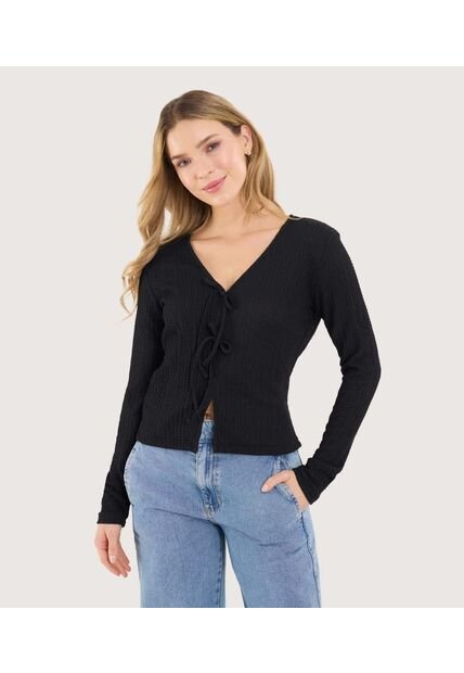 Blusa Para Mujer Manga Larga Color Negro Marca Ostu #40121217