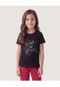 Niña-Camiseta Time To Love  Infantil Niña Negro Ostu de Ostu