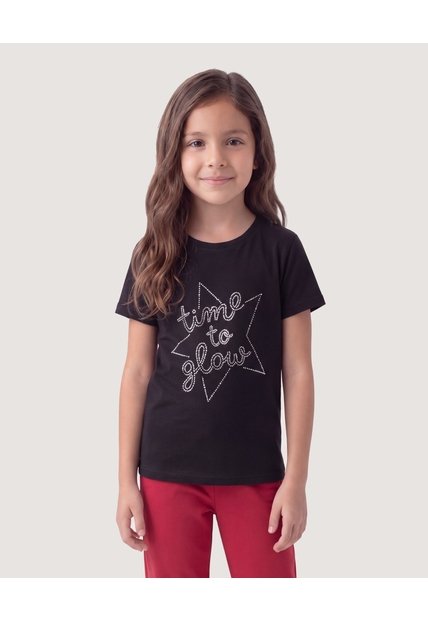 Niña-Camiseta Time To Love  Infantil Niña Negro Ostu