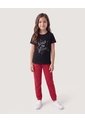 Niña-Camiseta Time To Love  Infantil Niña Negro Ostu de Ostu