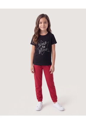 Niña-Camiseta Time To Love  Infantil Niña Negro Ostu