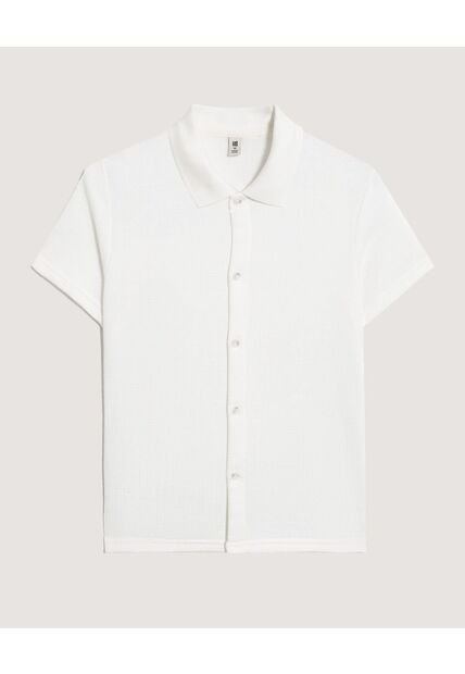 Camisa  Infantil Niño Manga Corta Color Crema Marca Ostu #80018213