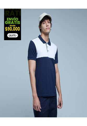 Polo Para Hombre Cuello Tejido Sin Bolsillo Color Azul  Marca Ostu #60110662 Ostu