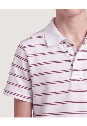 Niño-Polo Rayas Preteñido  Infantil Niño Crema Ostu