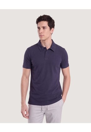 Polo Modern Fit Para Hombre Azul Ostu