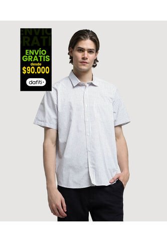 Camisa Para Hombre Manga Corta Con Bolsillo Color Vino Marca Ostu #60010649 Ostu