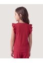 Niña-Camiseta Con Boleros  Infantil Niña Rojo Ostu de Ostu