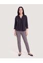 Blusa Fluida Manga 3/4  Para Mujer Negro Ostu de Ostu