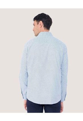 Camisa Para Hombre Manga Larga Con Bolsillo Cuello Casual M Color Azul Claro Marca Ostu #60010792