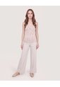 Top Basico Hombro Ancho Estampado  Para Mujer Beige Ostu de Ostu