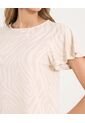 Camiseta Para Mujer Manga Corta Cuello Redondo Color Beige Marca Ostu #40092670 de Ostu