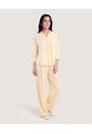 Blusa Fluida Manga 3/4  Para Mujer Amarillo Ostu de Ostu