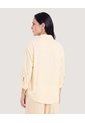 Blusa Fluida Manga 3/4  Para Mujer Amarillo Ostu de Ostu