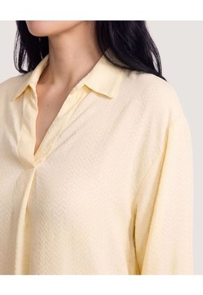 Blusa Fluida Manga 3/4  Para Mujer Amarillo Ostu