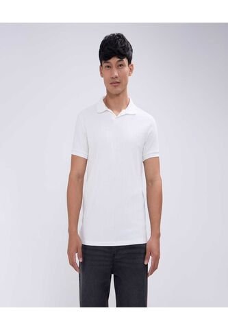 Polo Para Hombre Cuello Tejido Sin Bolsillo Color Crema Marca Ostu #60110725 Ostu