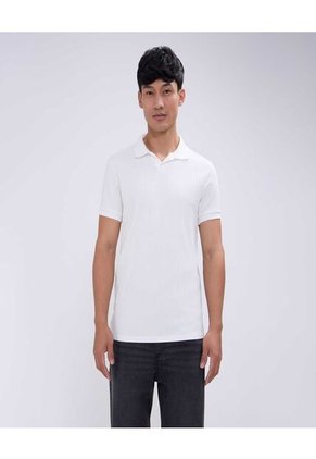 Polo Para Hombre Cuello Tejido Sin Bolsillo Color Crema Marca Ostu #60110725