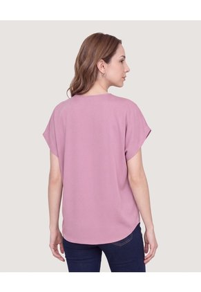 Blusa Con Escote En V Para Mujer Morado Ostu