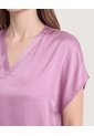 Blusa Con Escote En V  Para Mujer Morado Ostu de Ostu