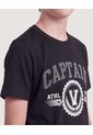 Niño-Camiseta Screen Letter V  Infantil Niño Negro Ostu de Ostu