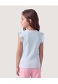 Niña-Camiseta Boleros En Hombros  Infantil Niña Celeste Ostu de Ostu