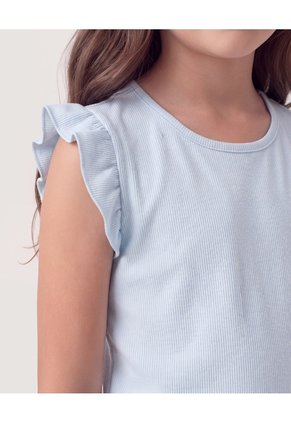 Niña-Camiseta Boleros En Hombros  Infantil Niña Celeste Ostu