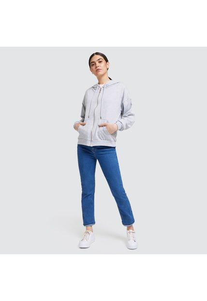 Buzo Para Mujer Zipper Color Gris  Marca Ostu #40060237