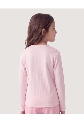 Niña-Camiseta Essential Manga Larga Infantil Niña Rosado Ostu