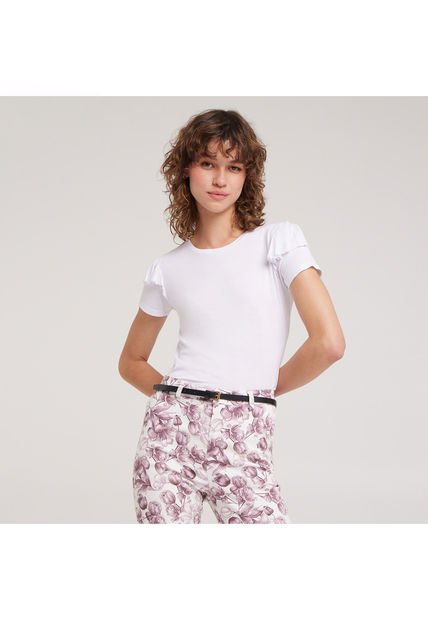 Camiseta Para Mujer Manga Corta Color Blanco Marca Ostu #40091586