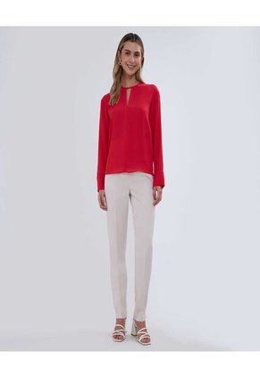 Blusa Para Mujer Manga Larga Color Rojo Marca Ostu #40121057