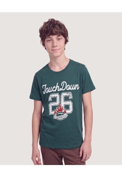 Niño-Camiseta Touch Down  Infantil Niño Verde Ostu