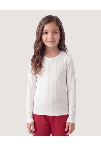 Niña-Camiseta Essential Manga Larga  Infantil Niña Crema Ostu Ostu
