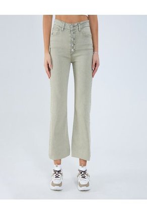 Jean Para Mujer Crop Flare Color Verde Marca Ostu #40160526