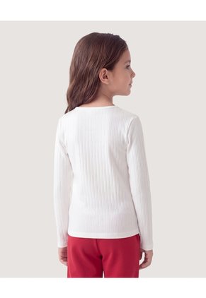 Niña-Camiseta Essential Manga Larga Infantil Niña Crema Ostu