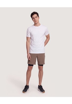 Bermuda Active 2 En 1  Para Hombre Camel Ostu