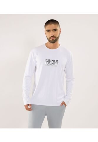 Camiseta Para Hombre Manga Larga Cuello Redondo Color Blanco Marca Ostu #60091733 Ostu