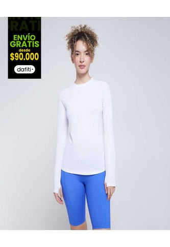 Camiseta Para Mujer Manga Larga Cuello Redondo Color Blanco Marca Ostu #40092083 Ostu