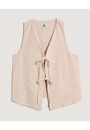 Chaleco Para Mujer Plano Color Beige Marca Ostu #40250029