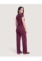 Enterizo Cuello V  Para Mujer Vino Ostu de Ostu