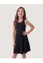 Niña-Vestido Tiered Casual  Infantil Niña Negro Ostu de Ostu