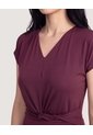 Enterizo Cuello V  Para Mujer Vino Ostu de Ostu