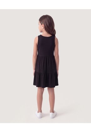 Niña-Vestido Tiered Casual  Infantil Niña Negro Ostu