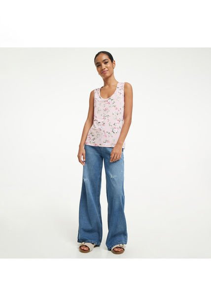 Top Para Mujer Cuello Redondo Color Rosado  Marca Ostu #40220259