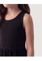 Niña-Vestido Tiered Casual  Infantil Niña Negro Ostu de Ostu